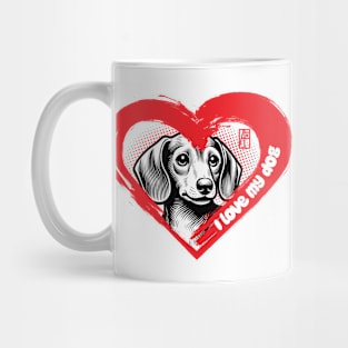 I Love My Dachshund - Joyful dog - I Love my dog Mug